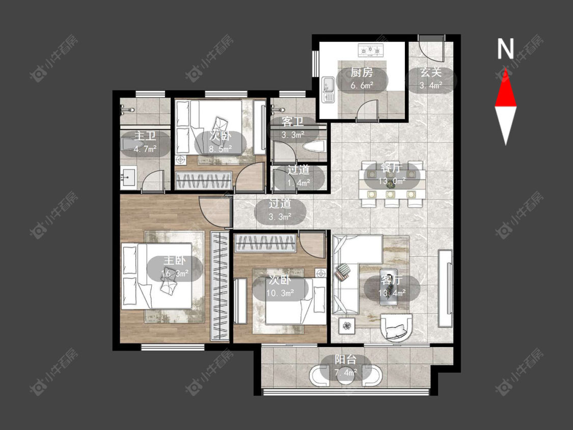 常州观湖名轩在售二手房源户型图_小牛看房
