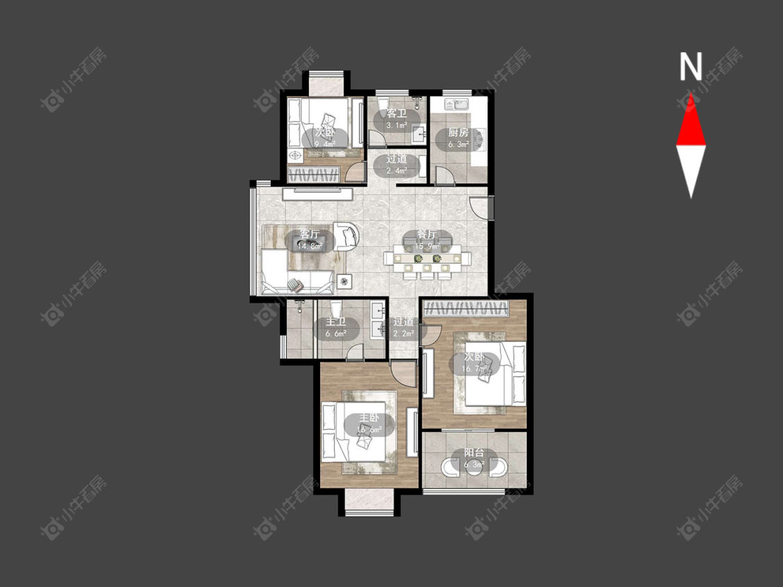 常州聚博花园在售二手房源户型图_小牛看房