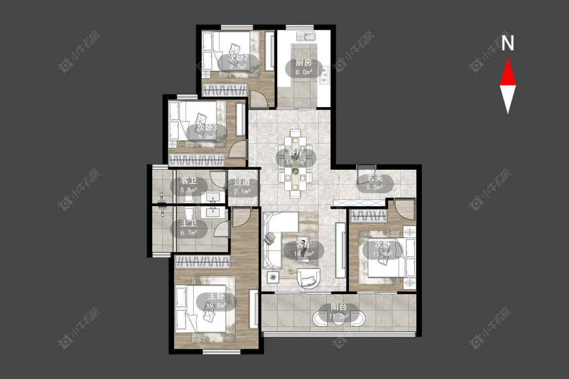 常州随园金麟府在售二手房源户型图_小牛看房