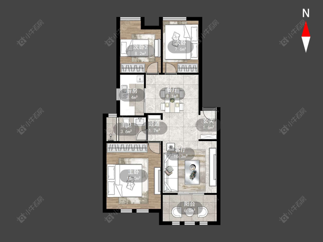 港龙华庭房源户型图 常州港龙华庭在售二手房源户型图_小牛看房