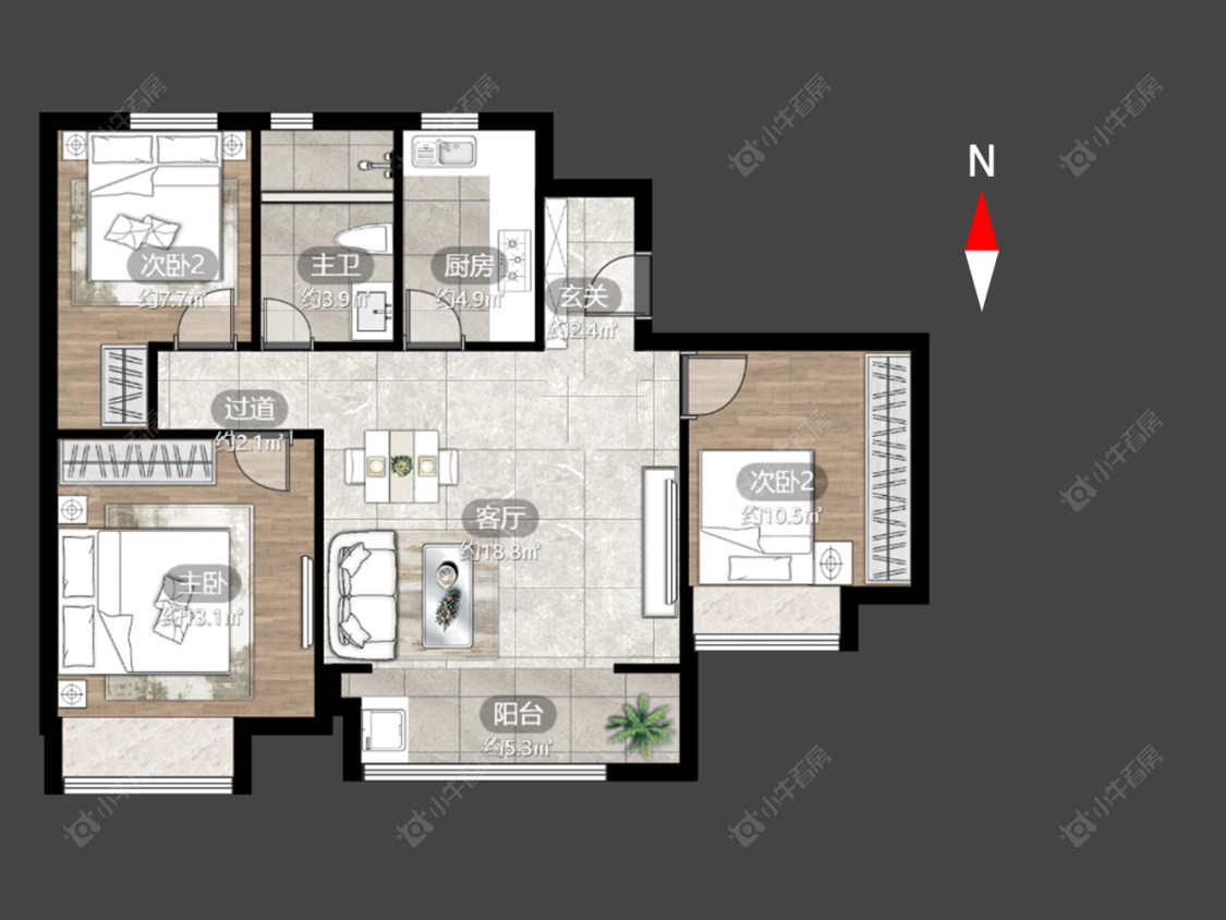 金科保利北郡花园房源户型图 常州金科保利北郡花园在售二手房源户型图_小牛看房