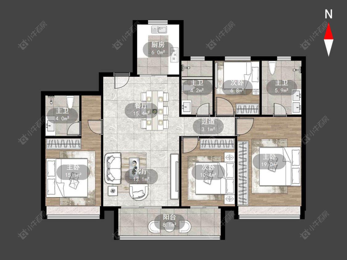 常州津德嘉苑在售二手房源户型图_小牛看房