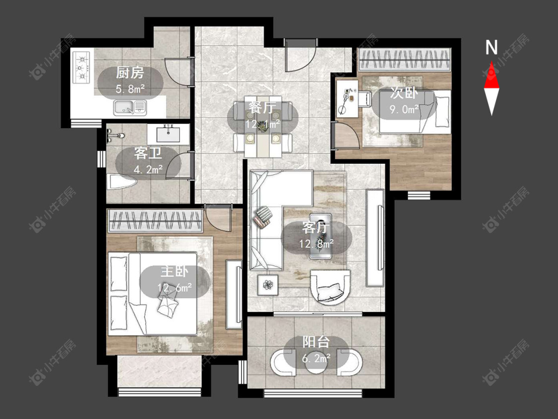公园壹号四期房源户型图 常州公园壹号四期在售二手房源户型图_小牛看房