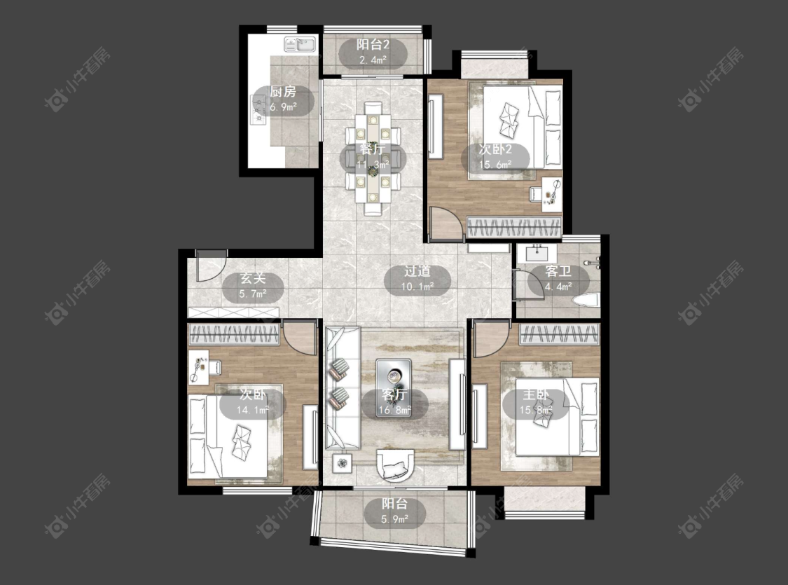 常州橄榄城在售二手房源户型图_小牛看房