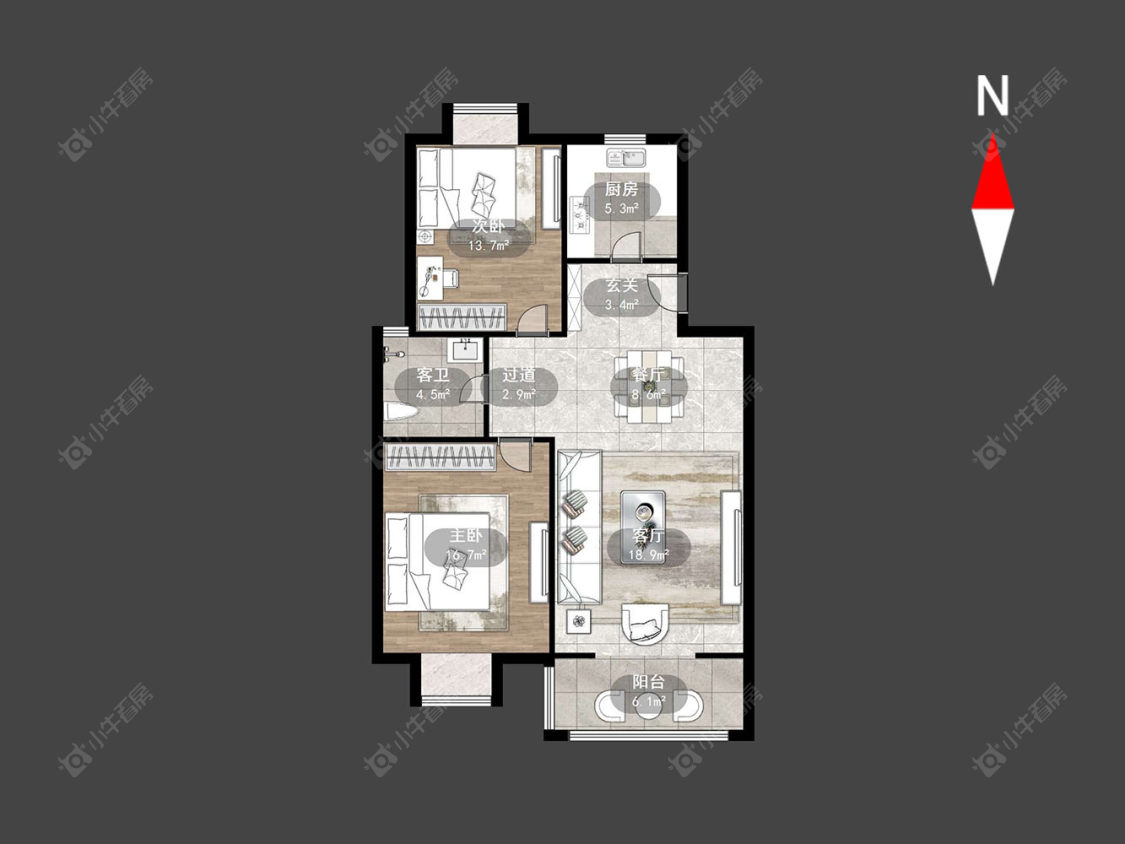 青竹苑C区房源户型图 常州青竹苑C区在售二手房源户型图_小牛看房