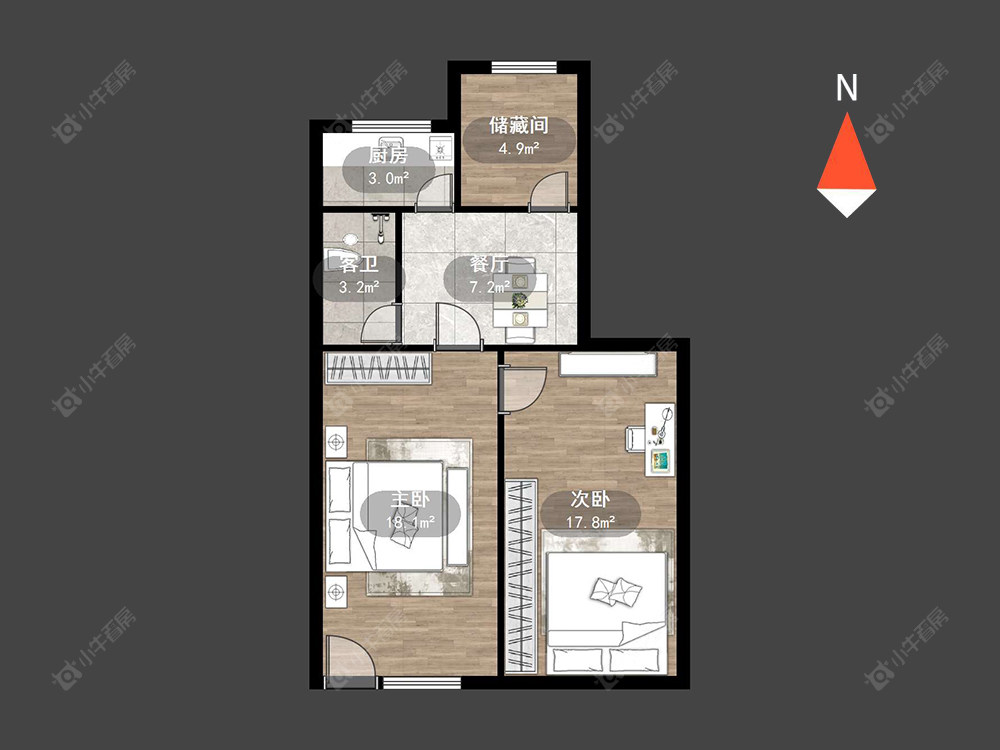 北建新村房源户型图 常州北建新村在售二手房源户型图_小牛看房