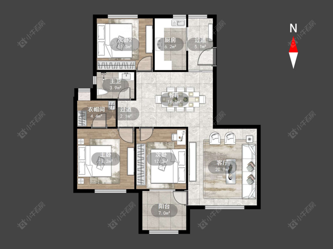 奥林匹克花园房源户型图 常州奥林匹克花园在售二手房源户型图_小牛看房