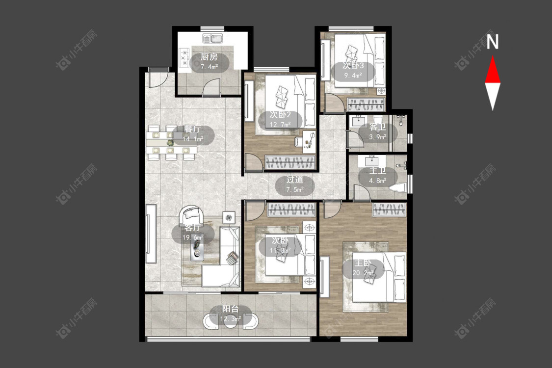 常州常发珑玥在售二手房源户型图_小牛看房