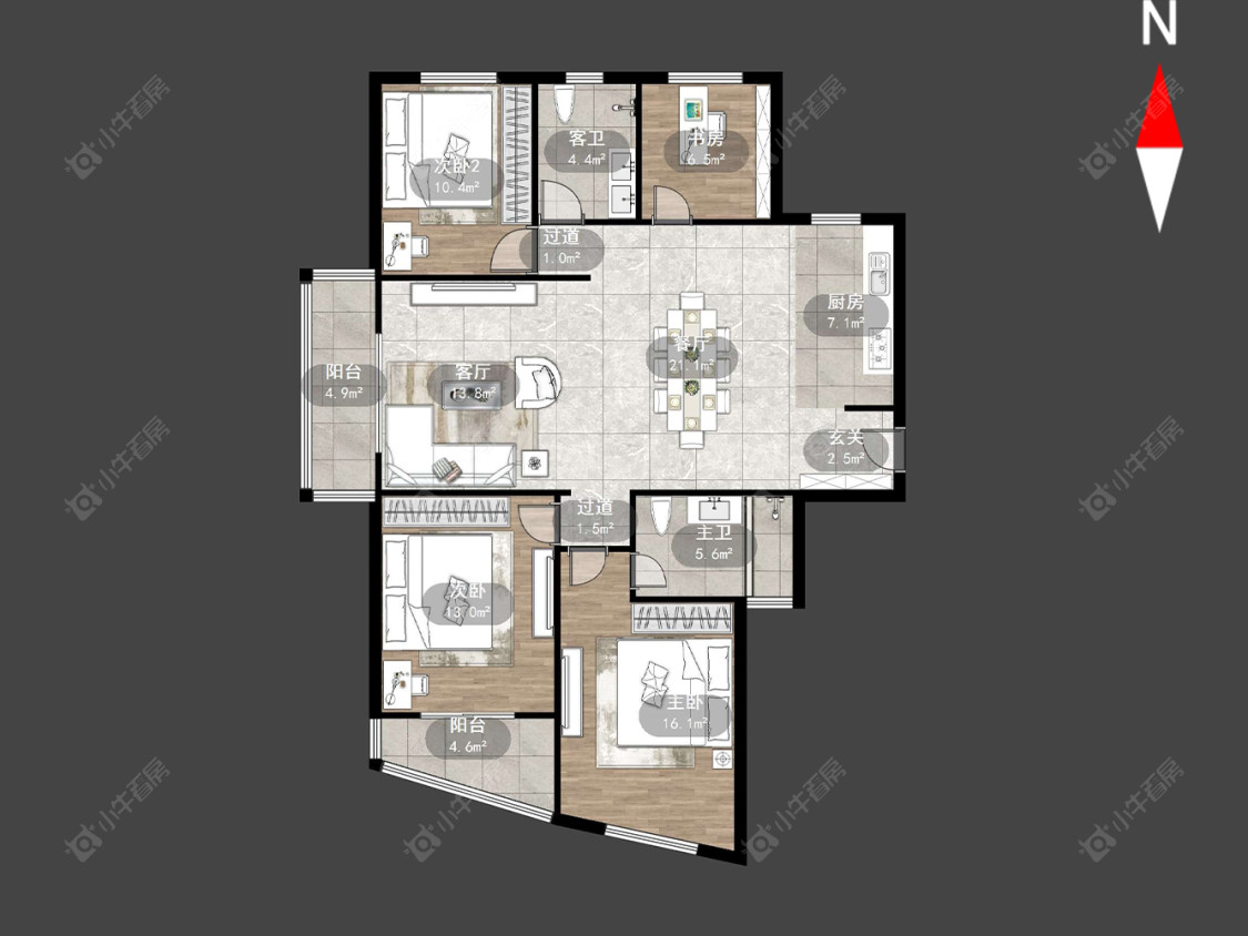 常州水晶城在售二手房源户型图_小牛看房
