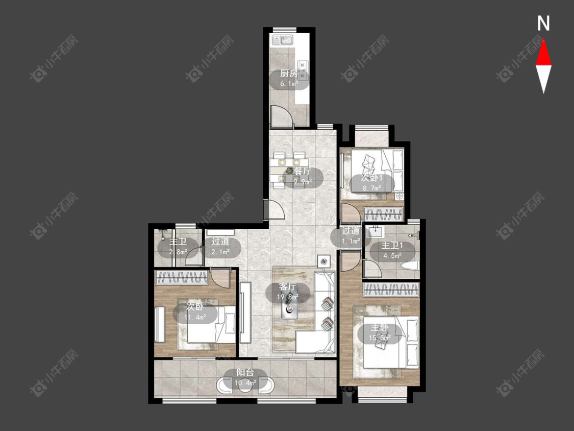 河枫御景花苑房源户型图 常州河枫御景花苑在售二手房源户型图_小牛看房