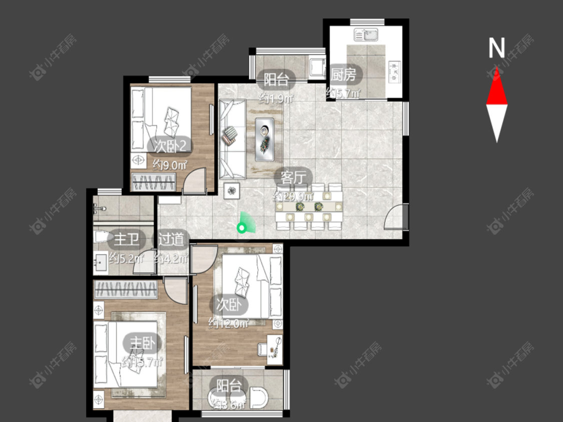 玉龙湾花园房源户型图 常州玉龙湾花园在售二手房源户型图_小牛看房