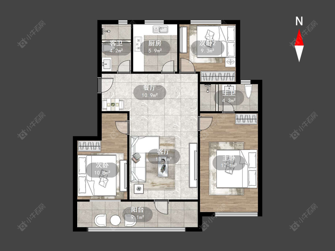 常州中建国贤府在售二手房源户型图_小牛看房