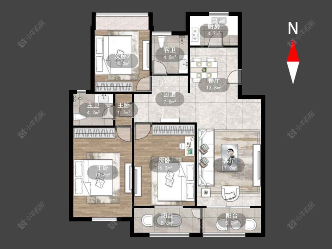 常州安家苑在售二手房源户型图_小牛看房