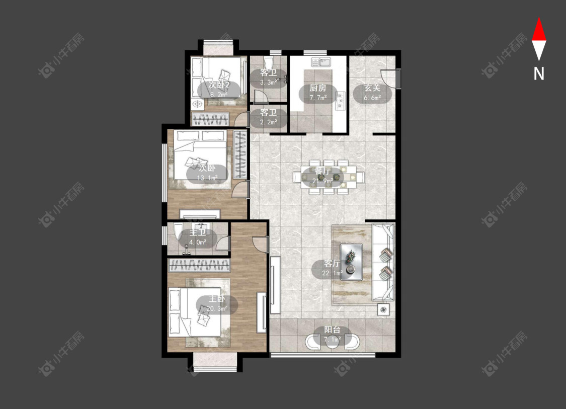 九洲玺房源户型图 常州九洲玺在售二手房源户型图_小牛看房