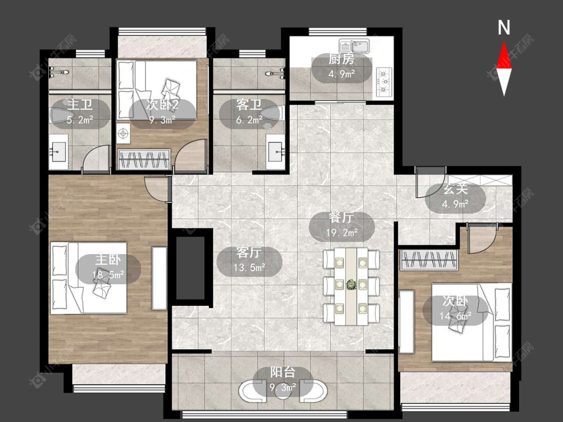 美的世茂云筑房源户型图 常州美的世茂云筑在售二手房源户型图_小牛看房