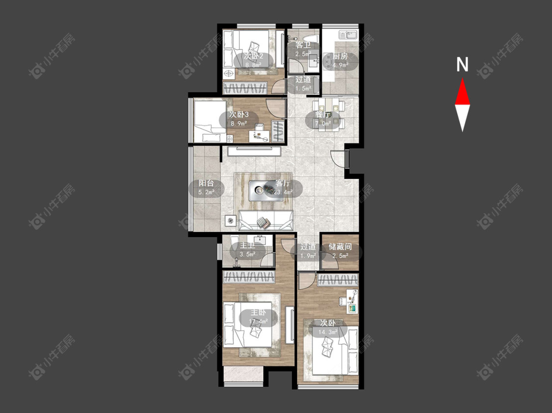 常州晋陵文锦在售二手房源户型图_小牛看房