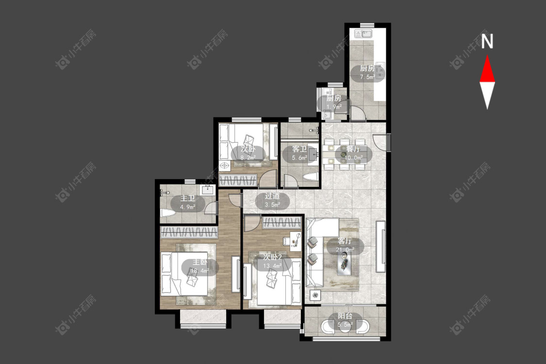 常州恒大御景在售二手房源户型图_小牛看房