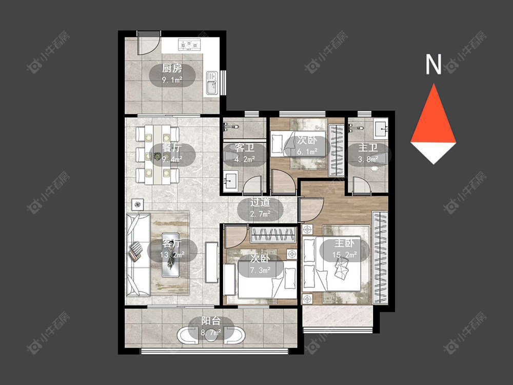 碧桂园都市森林房源户型图 常州碧桂园都市森林在售二手房源户型图_小牛看房