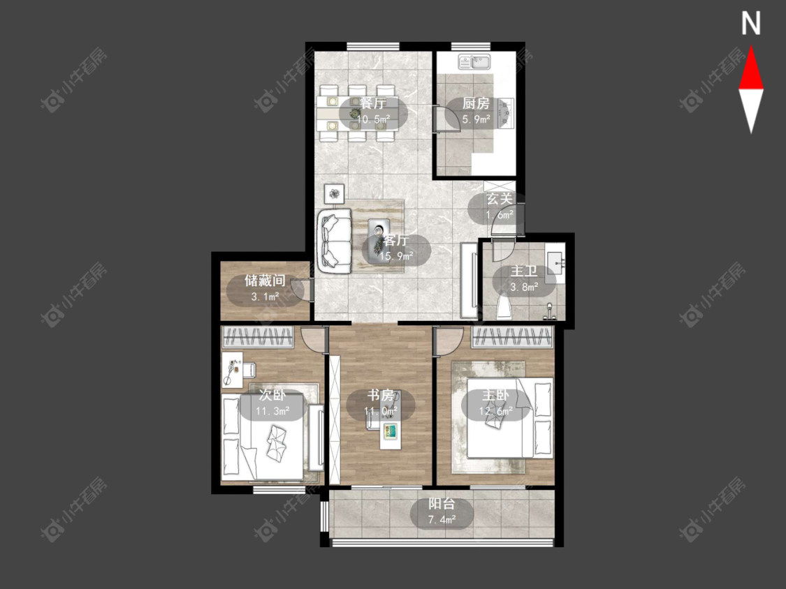 常州怀德苑在售二手房源户型图_小牛看房