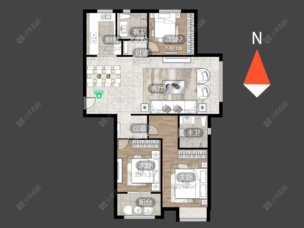 吾悦广场北区房源户型图 常州吾悦广场北区在售二手房源户型图_小牛看房