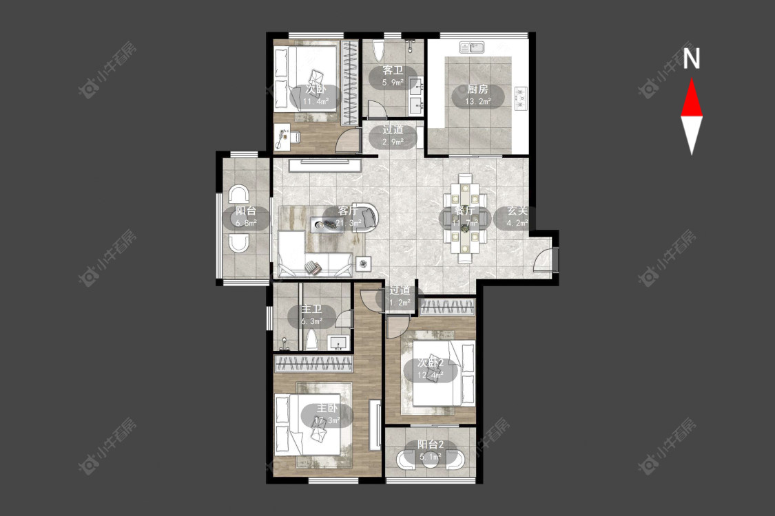 常州星河国际五区在售二手房源户型图_小牛看房