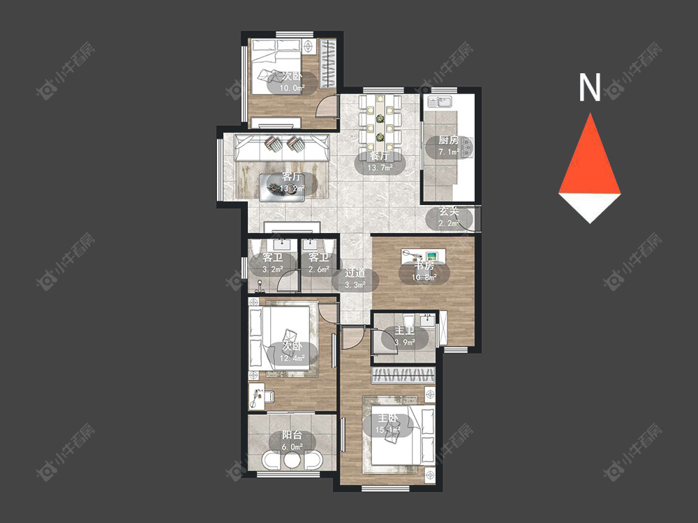 常州景城名轩在售二手房源户型图_小牛看房