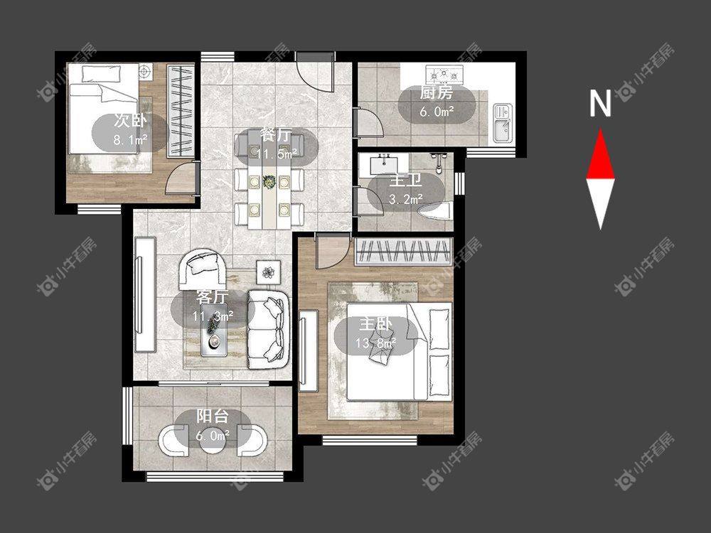 常州景城名轩在租房源户型图_小牛看房