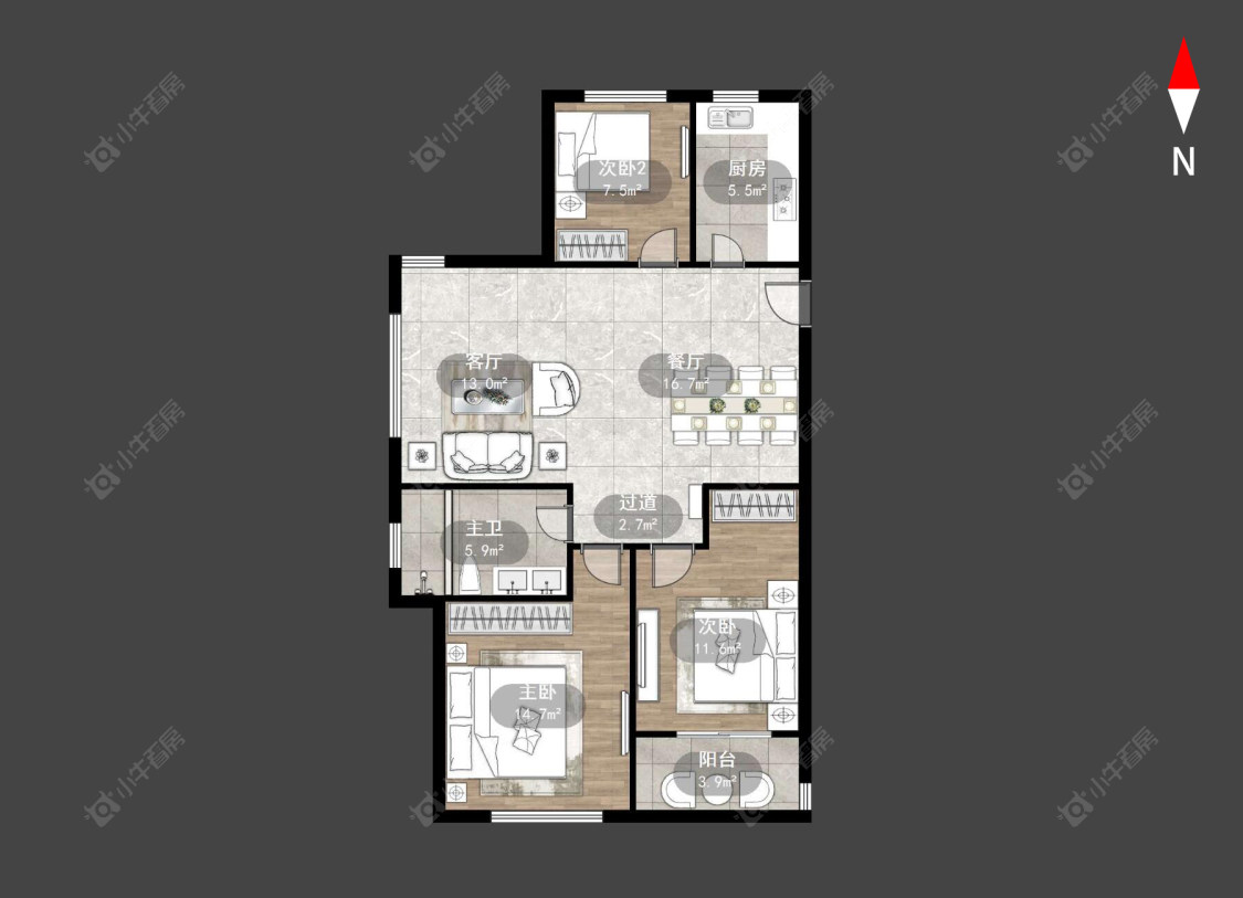 兰陵尚品花园房源户型图 常州兰陵尚品花园在售二手房源户型图_小牛看房