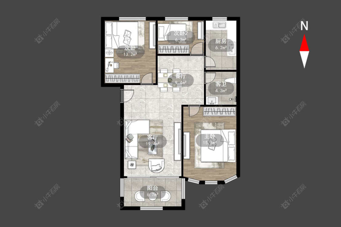 城中花苑房源户型图 常州城中花苑在售二手房源户型图_小牛看房