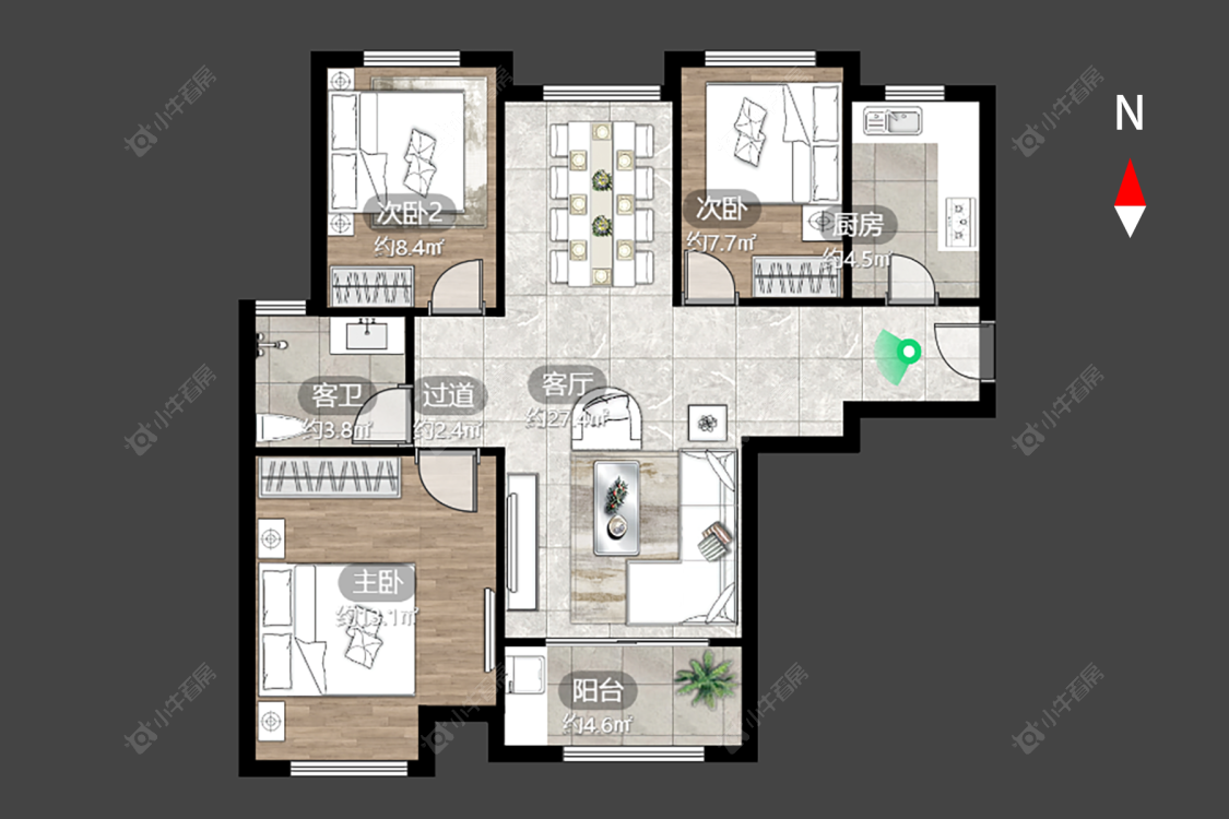 常州新城春天里在售二手房源户型图_小牛看房