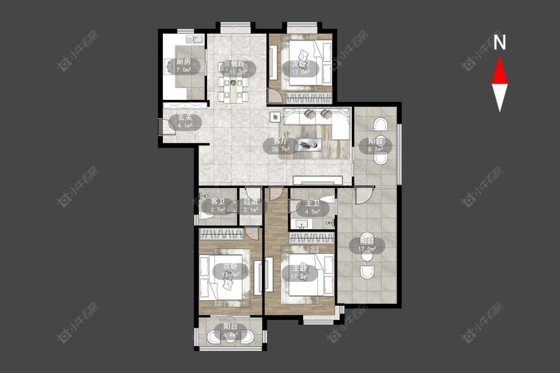 常州南田雅园在售二手房源户型图_小牛看房