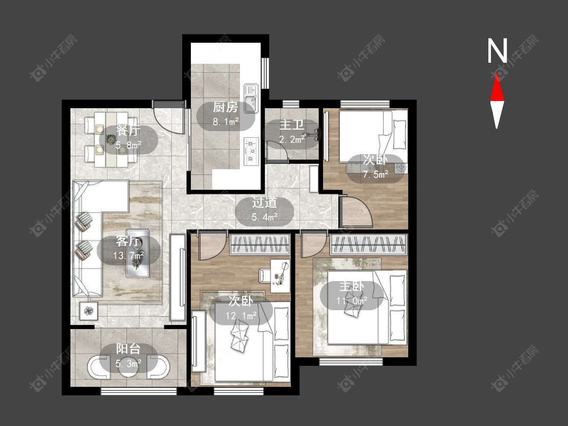 常州中海凤凰熙岸在售二手房源户型图_小牛看房