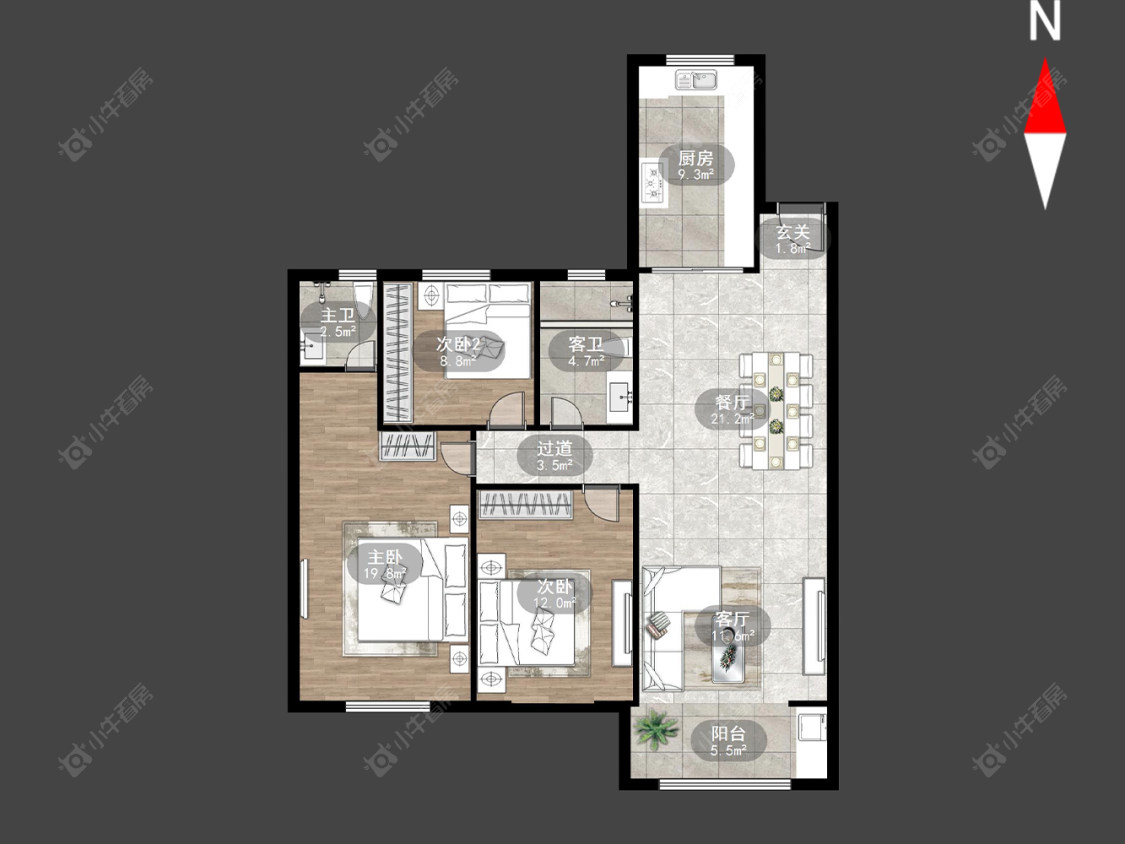 常州海华花园在售二手房源户型图_小牛看房