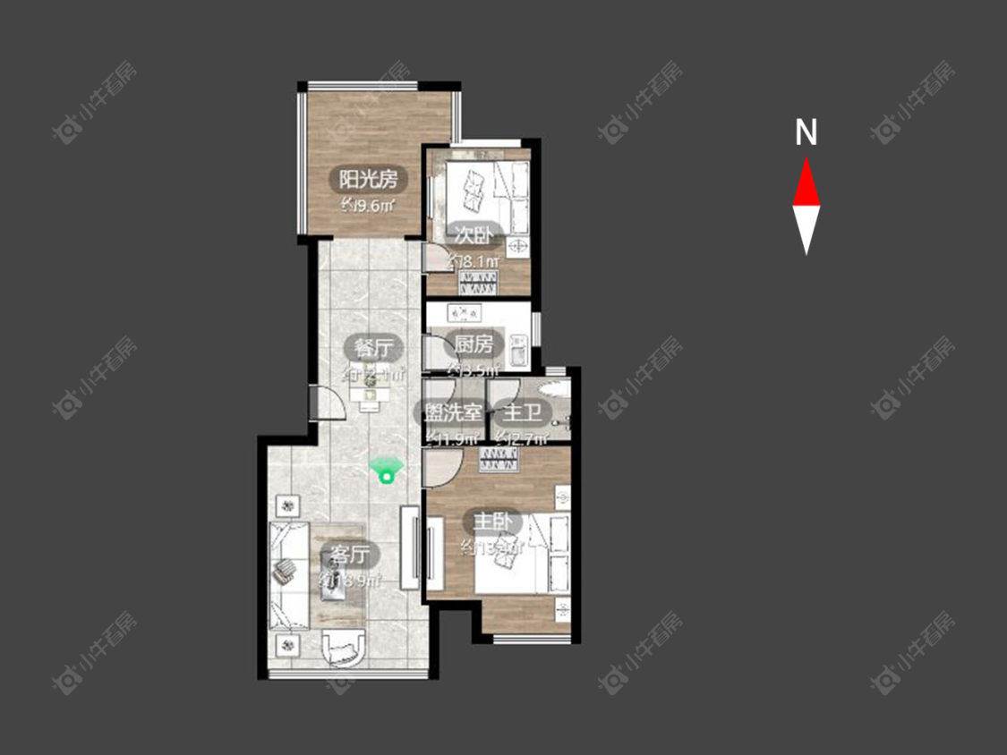 常州清水湾花园一期在售二手房源户型图_小牛看房