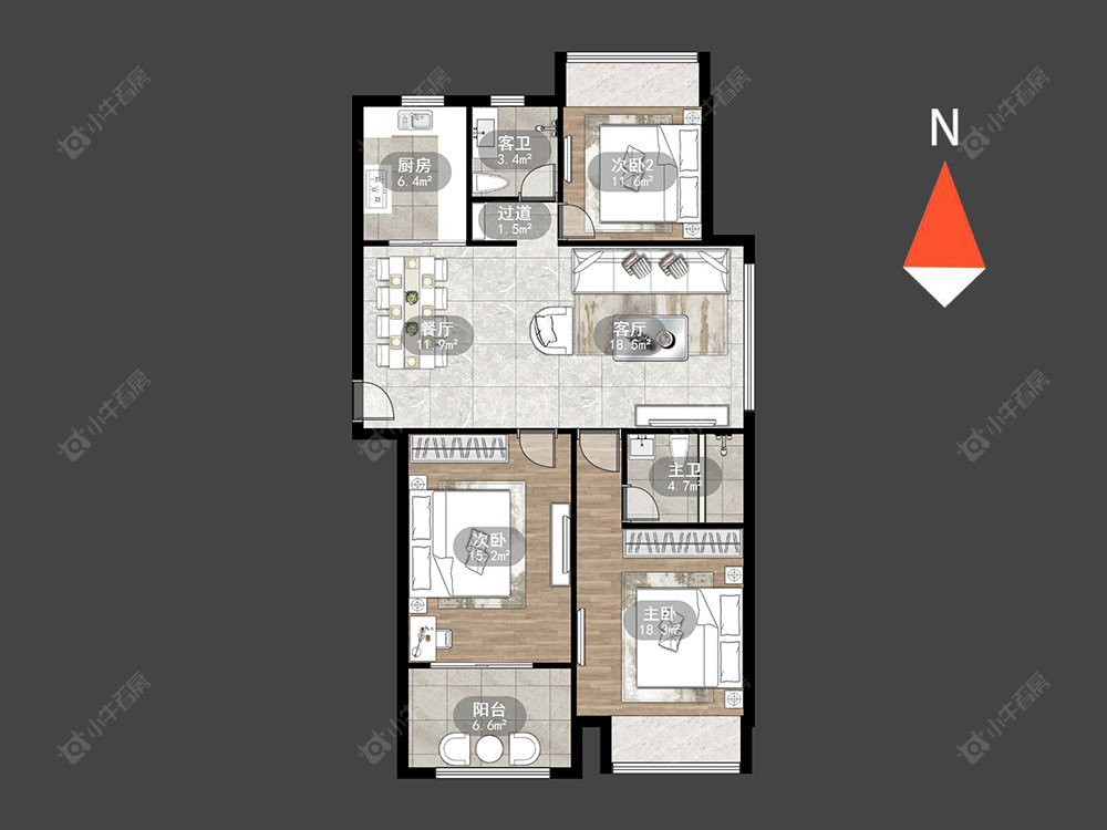 常州聚湖半岛在售二手房源户型图_小牛看房