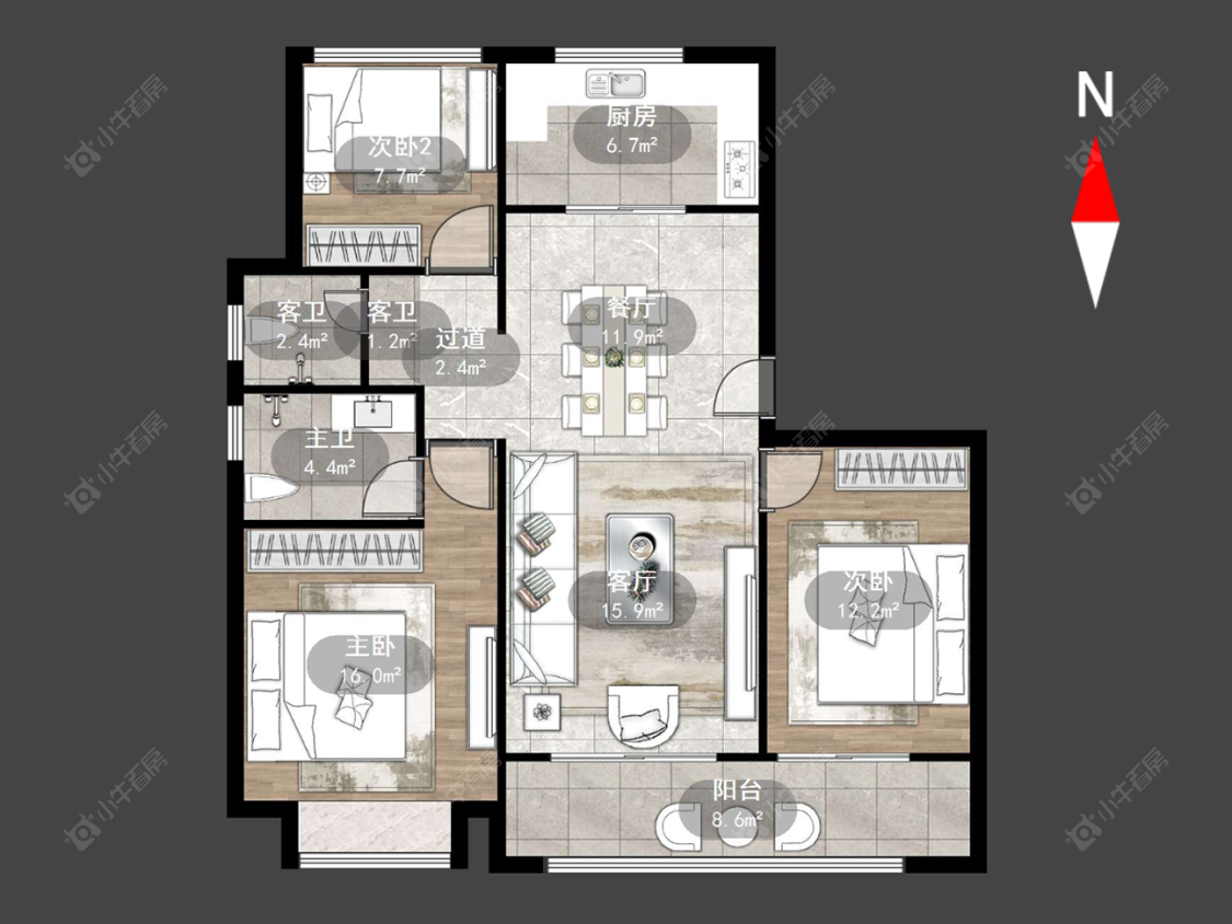 常州凤凰湖西苑在售二手房源户型图_小牛看房