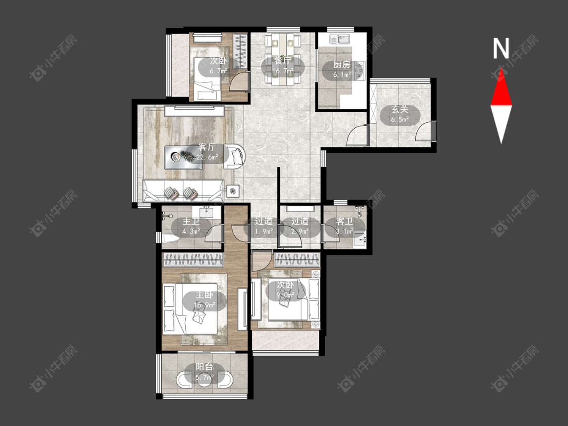 常州高成莱茵三期在售二手房源户型图_小牛看房