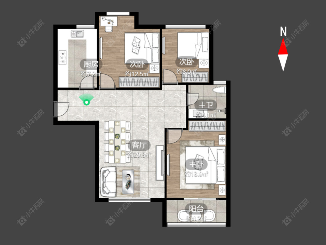 常州水岸花语在售二手房源户型图_小牛看房