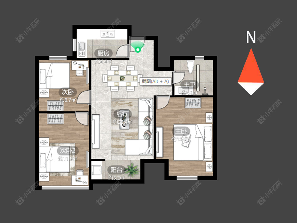 常州新城香溢澜桥二期在售二手房源户型图_小牛看房