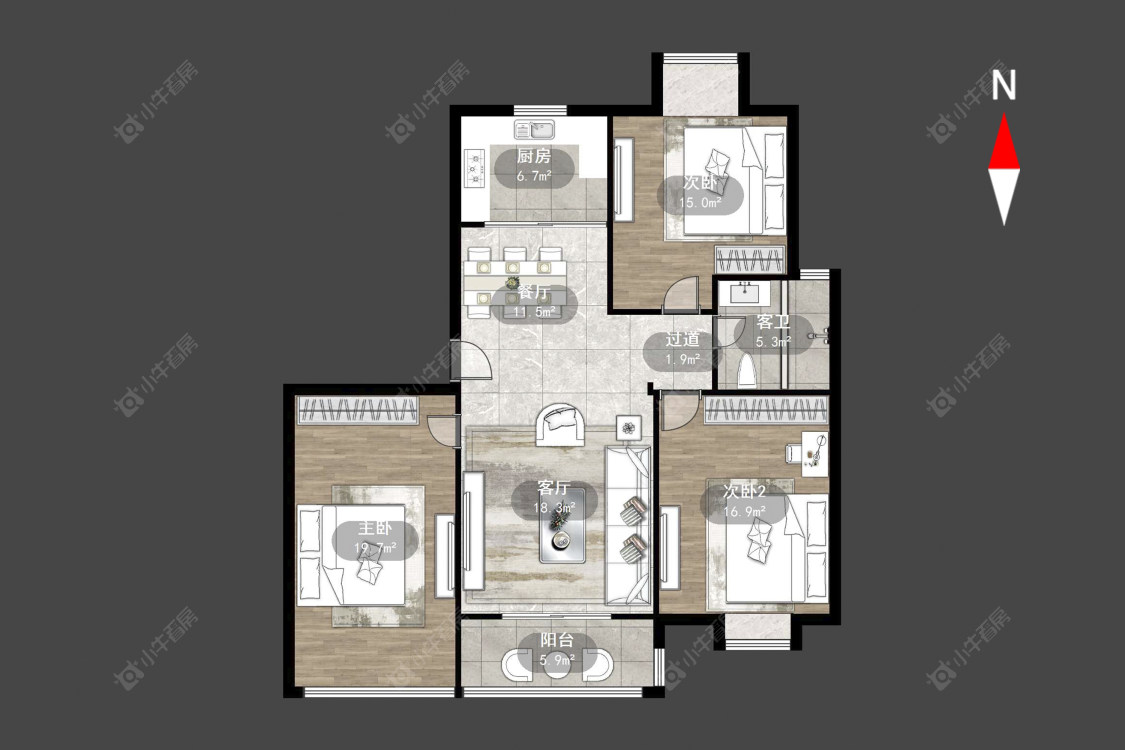常州华都馨苑在售二手房源户型图_小牛看房