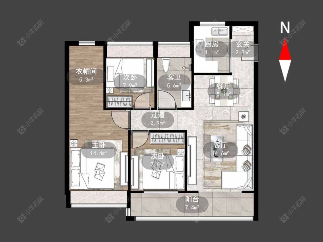 美的金科公园天下房源户型图 常州美的金科公园天下在售二手房源户型图_小牛看房