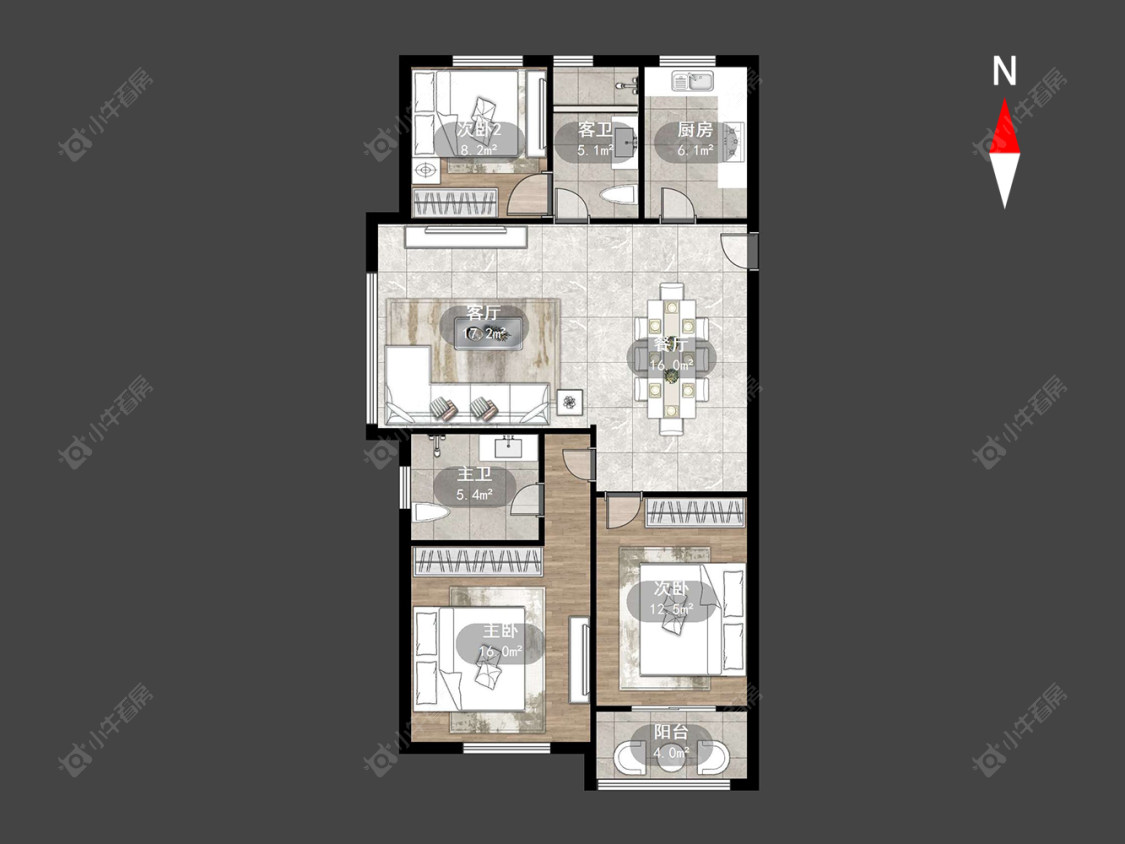 常州世纪华城东区在售二手房源户型图_小牛看房