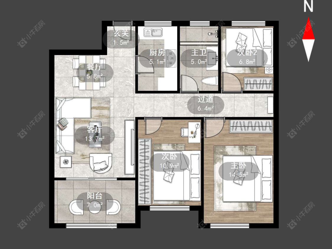 常州蔚蓝天地一二期在售二手房源户型图_小牛看房