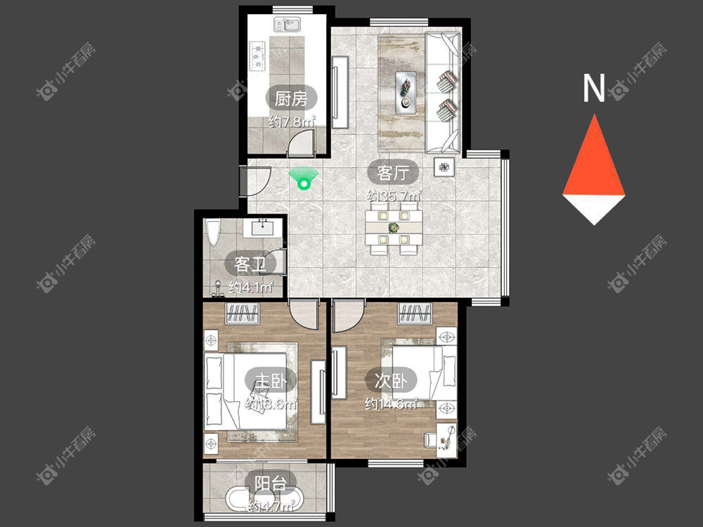 常州蓝天花园东区在租房源室内图_小牛看房