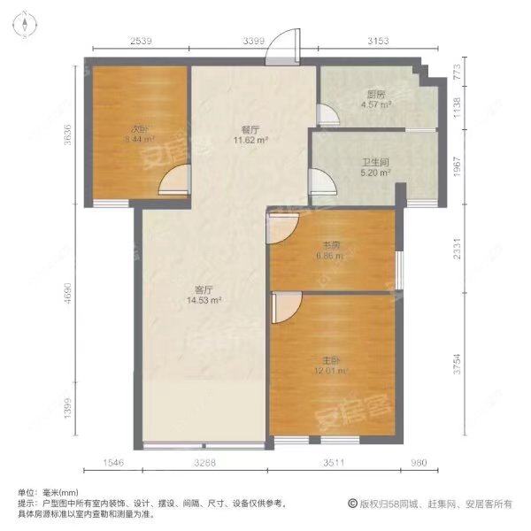 常州莱蒙城铂晶在租房源户型图_小牛看房