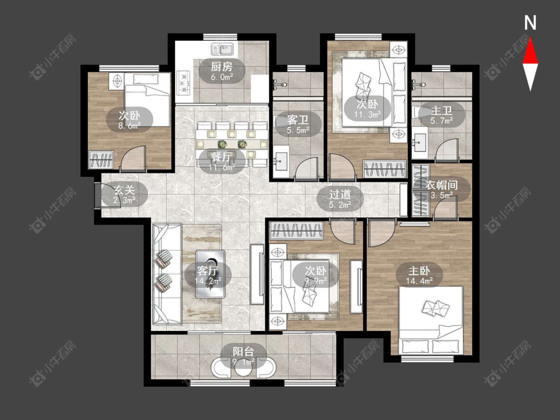 常州新城香溢澜桥二期在售二手房源户型图_小牛看房