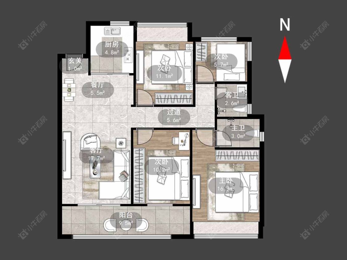 常州中梁百悦城在售二手房源户型图_小牛看房