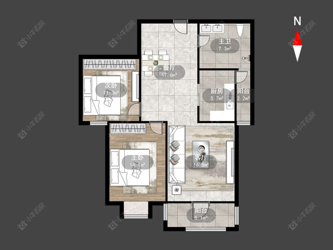 常州荣亨逸都在售二手房源户型图_小牛看房