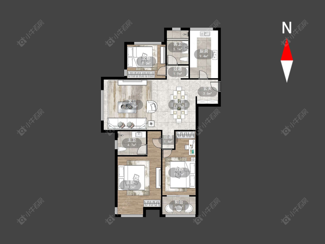 常州九龙仓繁华里在售二手房源户型图_小牛看房