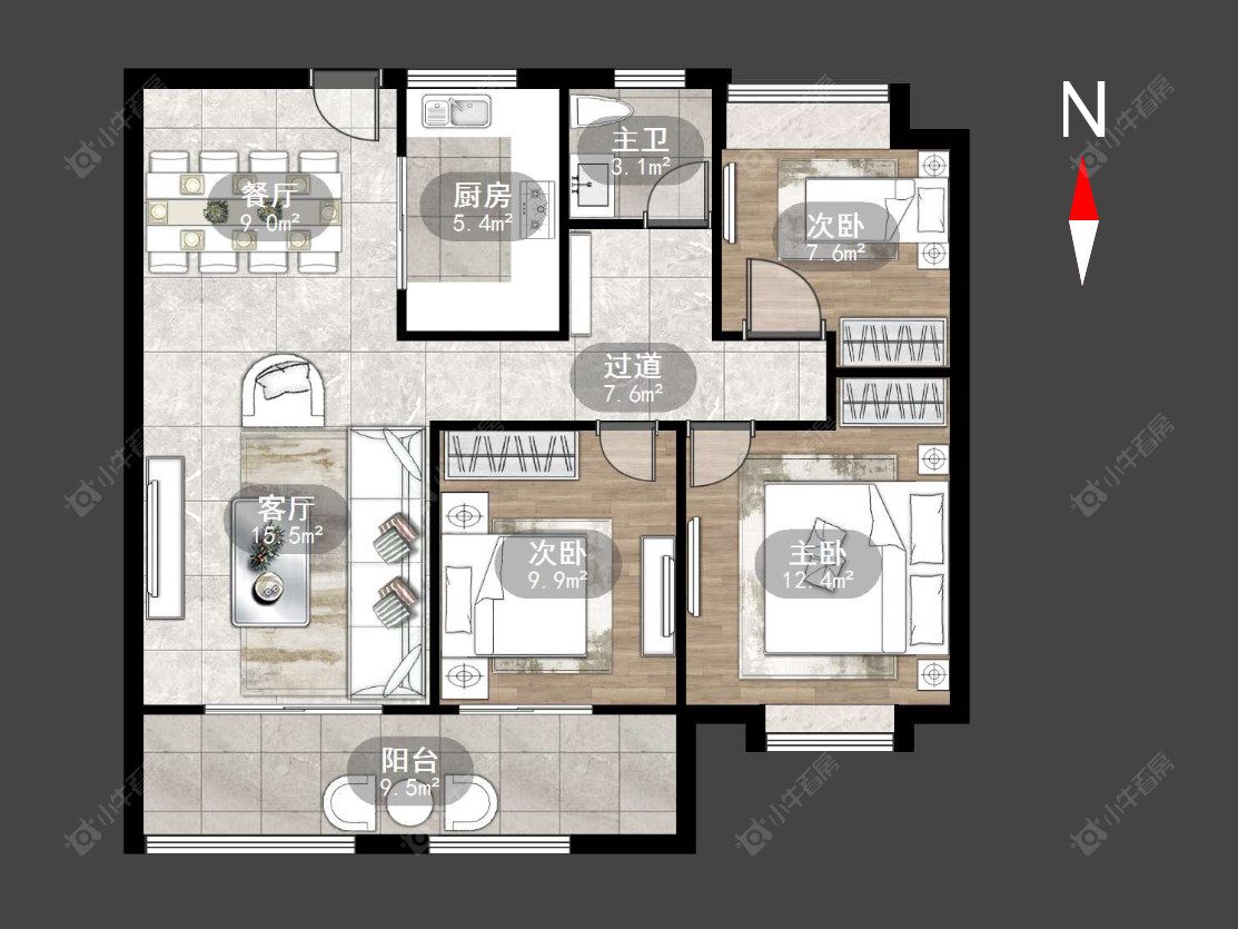 常州锦凤合鸣在售二手房源户型图_小牛看房